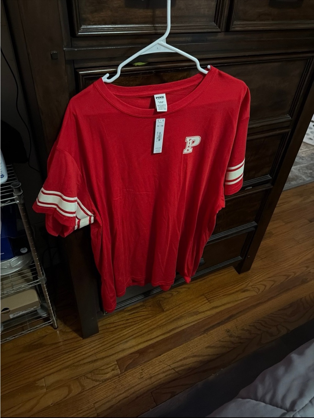 PINK Victoria's Secret Red Short Sleeve Tee with joggers xl